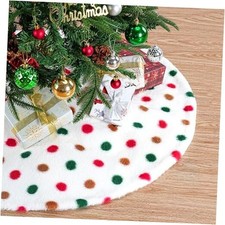 Christmas Tree Skirt Red Green Brown Polka Dot 36 Inches Red Green Brown Dot