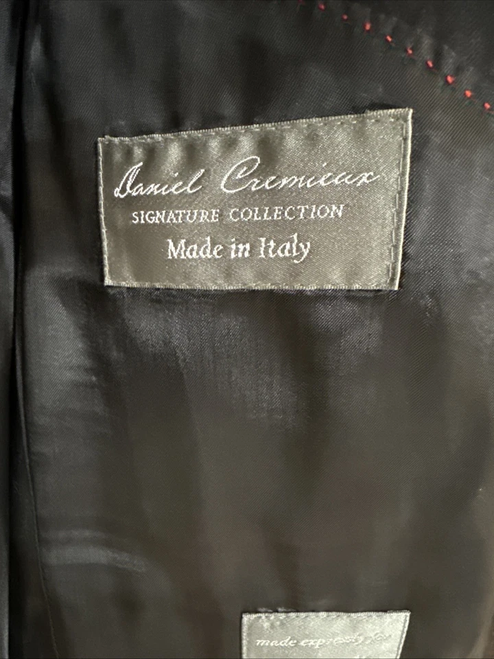 Daniel Cremieux Suit, 44R/39W, Charcoal w/ghoststripes, Loro Piana Super160 - Image 4 of 4