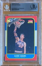 ALVAN ADAMS SIGNED 1986/87 FLEER #2 BAS BGS BECKETT AUTHENTIC AUTOGRAPH AUTO