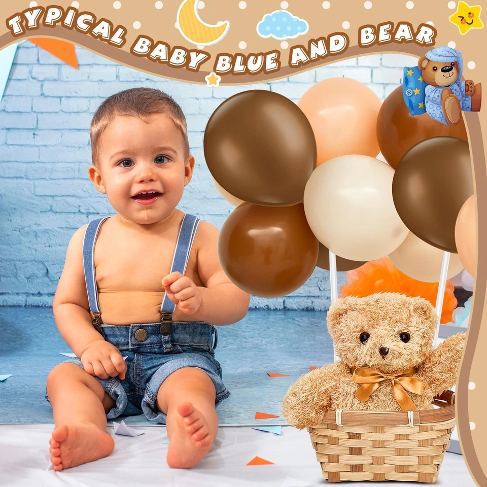 6 Sets Bear Baby Shower Party Decoration Table Decor Centerpieces Include 6 S... - Image 4 of 4