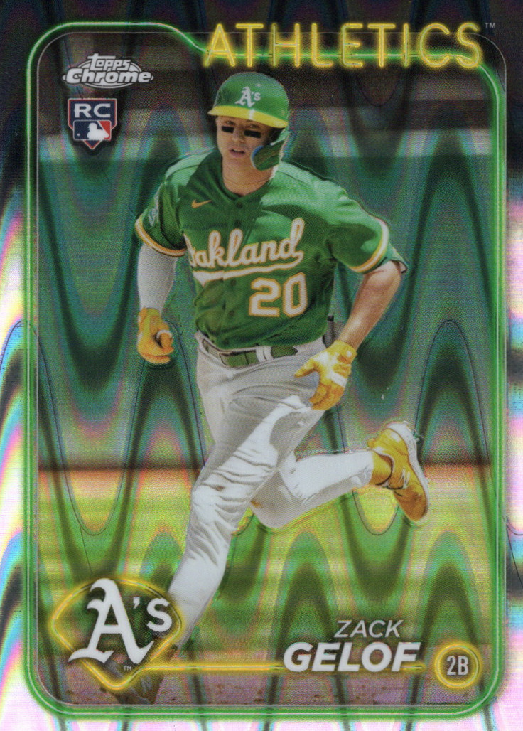 2024 Topps Chrome #282 Zack Gelof RC RayWave Refractor Oakland Athletics