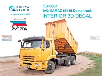 QTSQD43004 1:43 Quinta Studio 3D Decal - KAMAZ 65115 Dump Truck (ZVE kit)