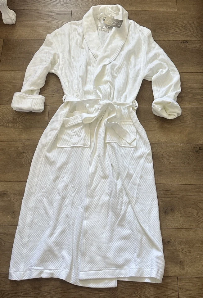 Bata blanca de gran tamaño unisex Monarca rompe ciprés hotel bolsillo de cinturón de gran tamaño Foto 4 de 4