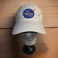 NASA Cap Hat Mens Hook Loop White Triangle Sport Headwear Space Embroidered