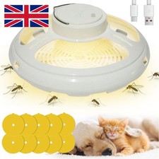 Electric Flea Trap Lamp Dome Flea Trap Insect Trap Catcher with Glue Discs White
