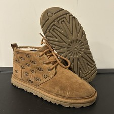 Men's 8 Women's 10 UGG Neumel Embossed Logo Chestnut Suede Boots 1129211