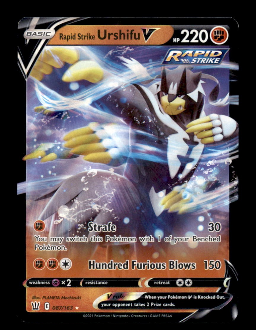 RAPID STRIKE URSHIFU V 087/163 HOLO V RARE BATTLE STYLES POKEMON HOLO NM/M