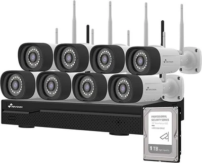 Kit videosorveglianza Nivian NV-KIT1630W6-8CAM-1TB WiFi NVR 16ch 8telecamere 3MP