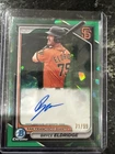 2024 Bowman Chrome Sapphire Bryce Eldridge AUTO Green Sapphire Refractor /99 RC