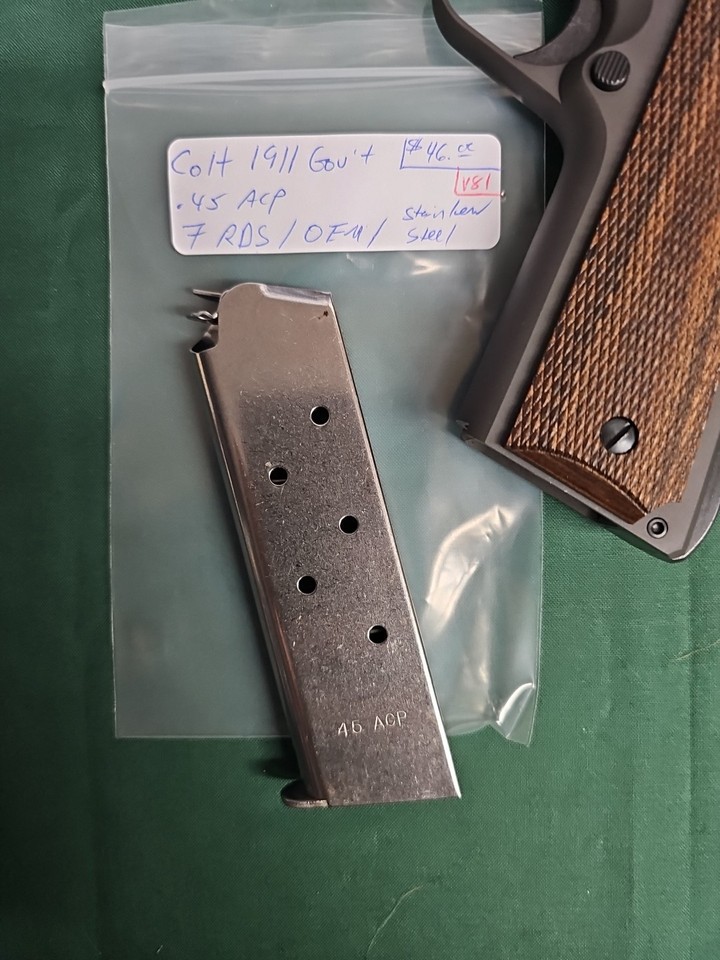 Colt 1911 Magazine .45 ACP 7 rd Factory Original OEM M1911A1 Marked 45 ...
