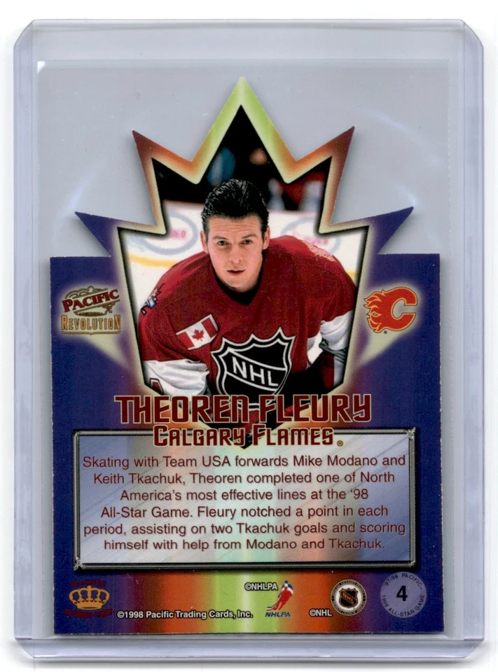 1997-98 Pacific 1998 All Star Game Theoren Fleury #4 Die-Cut - Image 2 of 2