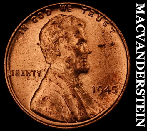 1945 Lincoln Wheat Cent- Choice Gem Brilliant Uncirculated No Reserve #J2400