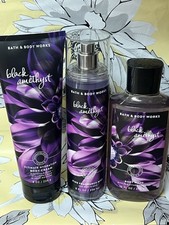 3pc Bath  Body Works BLACK AMETHYST Body Cream, Wash  Fragrance Mist