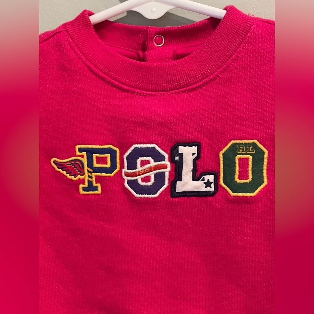 Ralph Lauren Girls Polo Print Sweatshirt- Size 6 months thumbnail 2