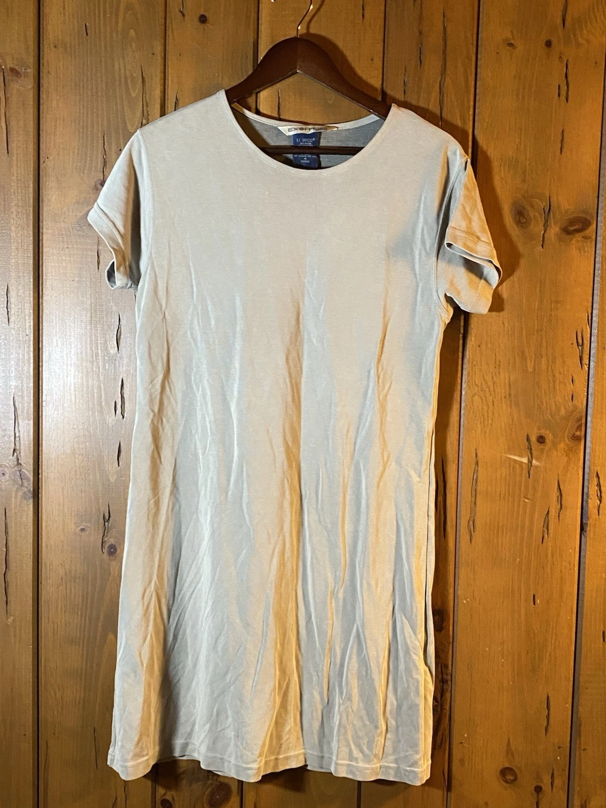 ExOfficio Women's Taupe Travel T-Shirt Dress - Size M - Rayon Blend Quick Dry