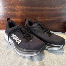 Hoka One One Mens Bondi 8 Black/White Running Shoes 1127952 BWHT Size 9.5 D