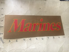 USMC US Marine " MARINES " red lettering on tan Bumper Sticker/Decal