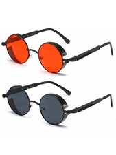 Retro Round Polarized Sunglasses Men Women Vintage Gothic Steampunk Glasses