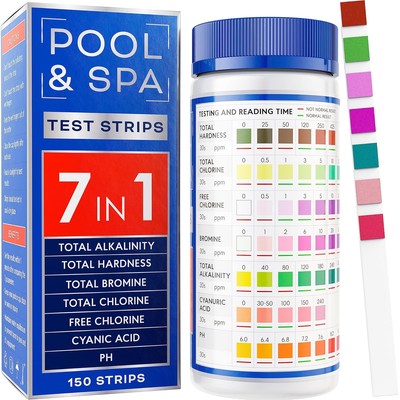 All-New 2024 Pool and Spa Test Strips 7 in 1 Quick SuperAccurate Swimming... 