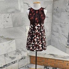 Ann Taylor Women's Red and Navy Dress