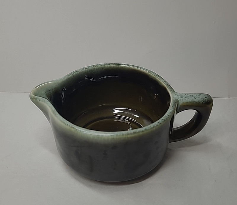 Pfaltzgraff Copper Green Drip Creamer Closed Handle