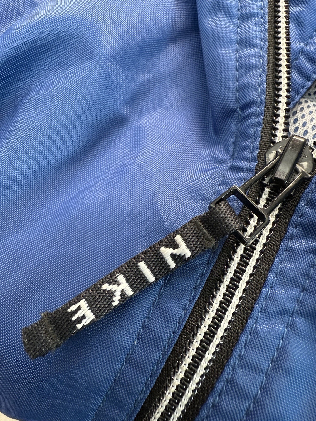 SACAI X NIKE Giacca a vento Nike uomo blu mezza zip con cappuccio nascosto taglia XL