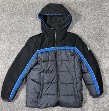 ZeroXposur Boys Puffer Jacket XL 14/16 Black Gray Blue Hooded Coat