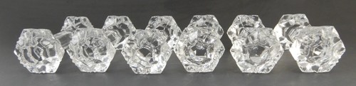 Set of Six 4" Golden Crown Full Lead Crystal Knife Rest Made in West Germany - Picture 4 of 4