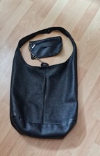  Leder Hobo Tasche, schwarze Henkeltasche mit Innenbeutel und Magnetverschluß