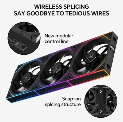Thermalright TL-M12Q X3 120mm ARGB Infinity Mirror Easy Connect PWM Fans, 3 Pack