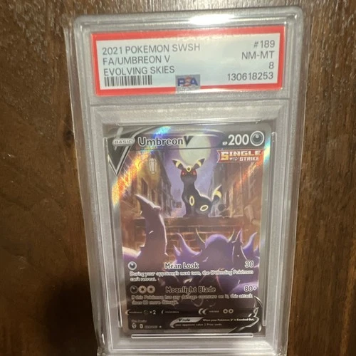 Pokémon Umbreon V 189/203 Evolving Skies Ultra Rare Alt Full Art Holo PSA 8 200…