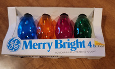 4 NOS GE Merry Bright C-9 Cool Burning 5 Watt Multicolor Bulbs - 1 BOX GB-27-1E