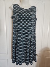 Perceptions Sleeveless Dress Size 2X Black Geometric Women’s Knee Fit & Flare