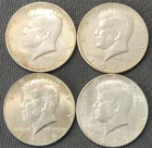 Lot Of 4 KENNEDY Half Dollar US Coins - 40% Silver - 1966 - 1969, JFK16b