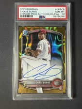 2025 Bowman Chase Burns Gold Lava Refractor Auto /50 Psa 10