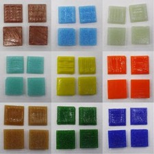 20mm Glass Square Mosiac Tile Craft Semi Gloss BUY 10 20 40 Tiles 10 COLOUR  931