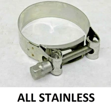 NEW HEAVY DUTY BRIDGE OPENING T-BOLT HOSE CLAMP MIKALOR W-4, 2-21/64-2-31/64 LV