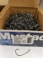 Mustad 91768 Needle Point Wide Gap Black Nickel Jigs  Hooks 1000 PACK Choose SZ