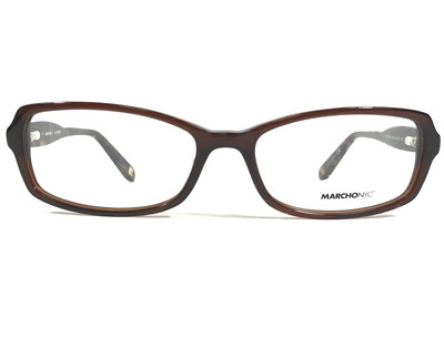 Marchon NYC Eyeglasses Frames WHITNEY 216 Brown Rectangular Full Rim 52-16-135