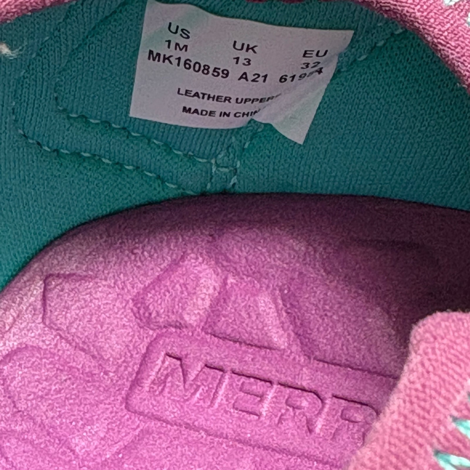 Merrell Hydro Drift Sandali Bambini Taglia 1M Cinturino Regolabile Turchese e Viola Dur