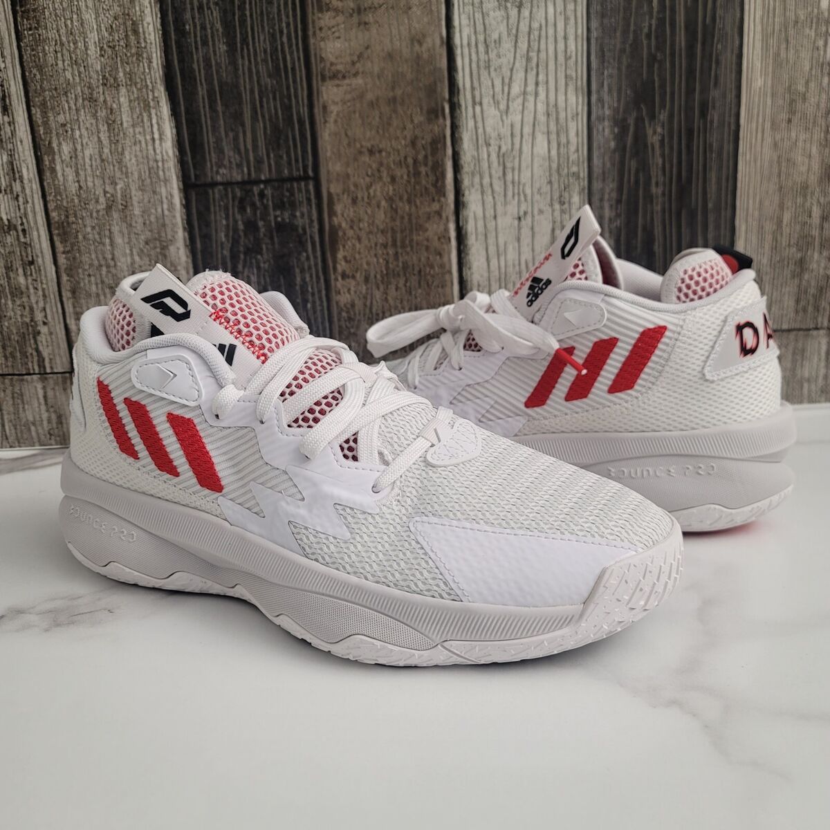 Adidas DAME 8 Damian Lillard White Red Basketball Shoes Adidas DAME 8 Damian Lillard White Red Basketball Shoes
