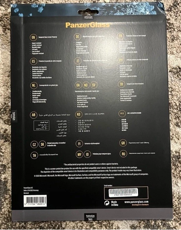 PanzerGlass Microsoft Surface Pro 4 Pro 5 Gen Pro 6 Pro 7 Screen Protector Glass - Image 2 of 2