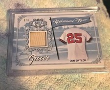 2021 Leaf Lumber Don Baylor game used bat patch relic 6/6 RED SOX 