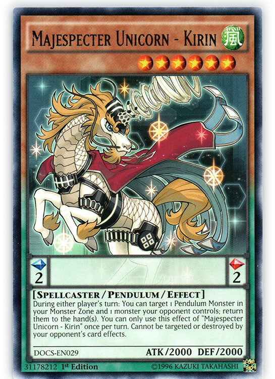 Yugioh! LP Majespecter Unicorn - Kirin - DOCS-EN029 - Rare - 1st