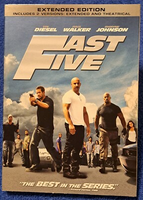 FAST FIVE   (DVD 2011)   PG-13 Theatrical + NR Extended   Vin Diesel   Slipcover
