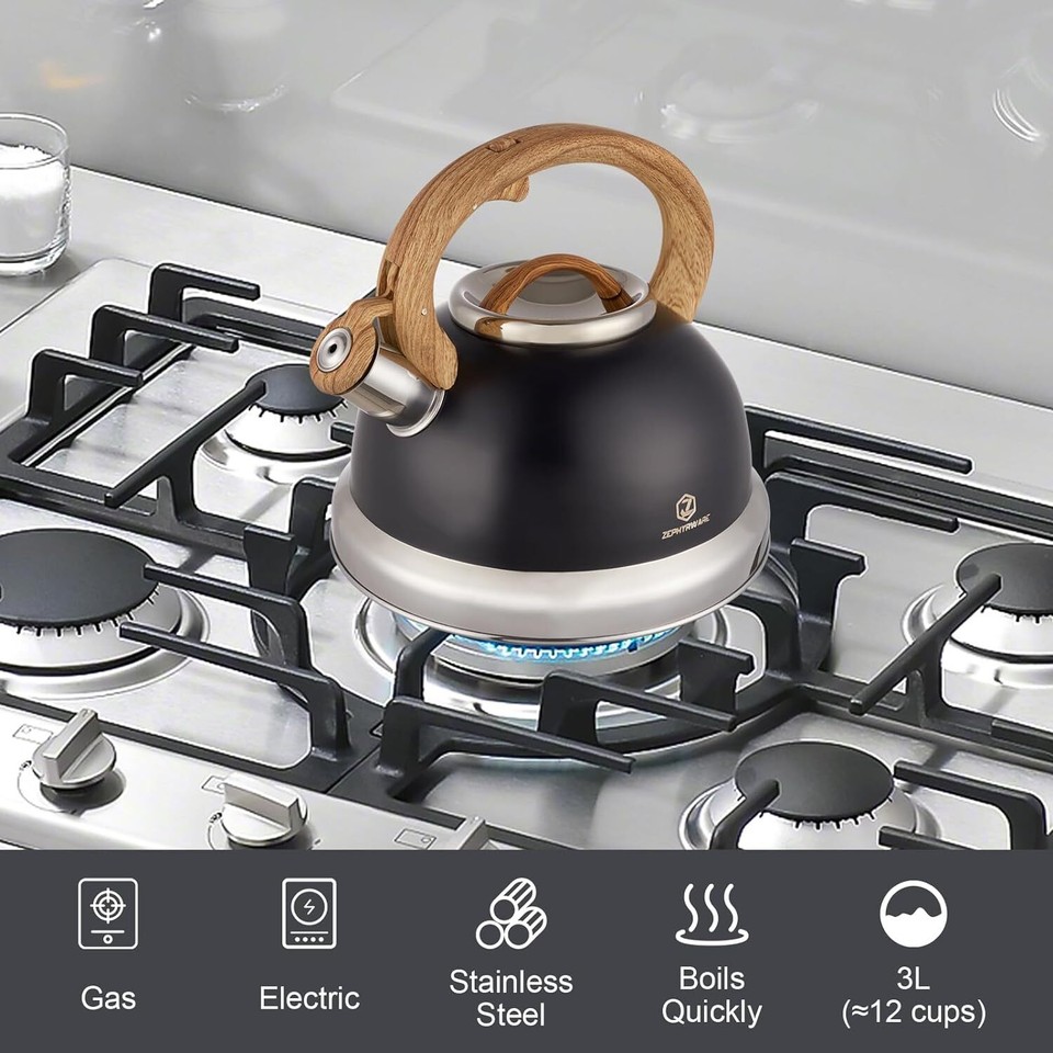 Tea Kettle, 3.Qt Whistling Tea Pot Stove Top，Food Grade Stainless Steel Teapot eBay