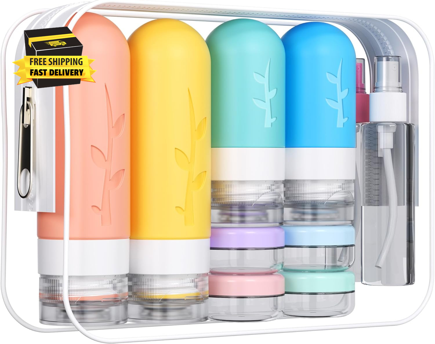 16 Pack Travel Size Toiletries Kits - Leak Proof TSA Approved Travel Bottles for