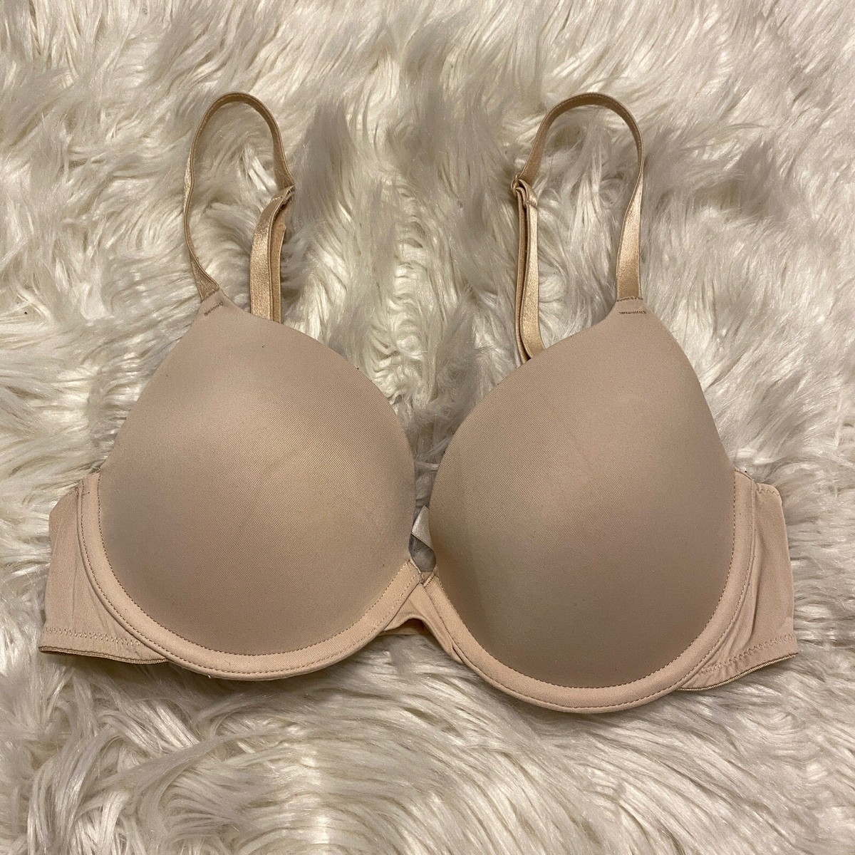 Victorias Secret PINK 32C Bra Beige Wear Everywhere T-Shirt