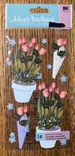 VERY RARE Jolees Rose Pots Flowers Stem Buds Garden 3D Card Scrapbook Stickers