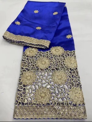 Latest Exquisite George Wrappers Embroidery Guipure Fabric High Quality Lace5yrd